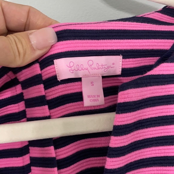 NWOT Lilly Pulitzer Brielle pink and blue striped sleeveless mini dress - Picture 6 of 9
